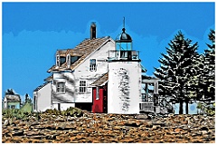 Eggemoggin Light At Low Tide in Maine -Digital Painting